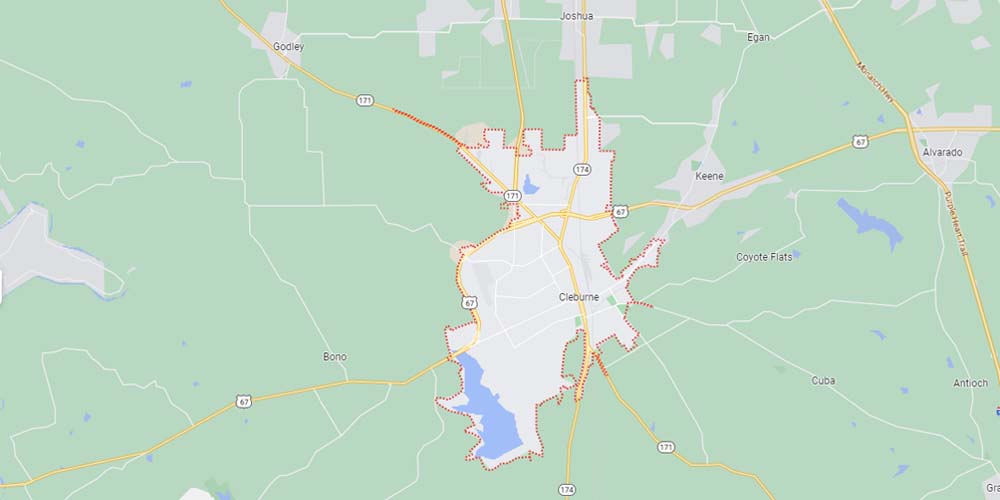 Cleburne Texas Map