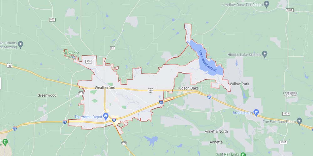 Weatherford Texas Map Weatherford Texas Map